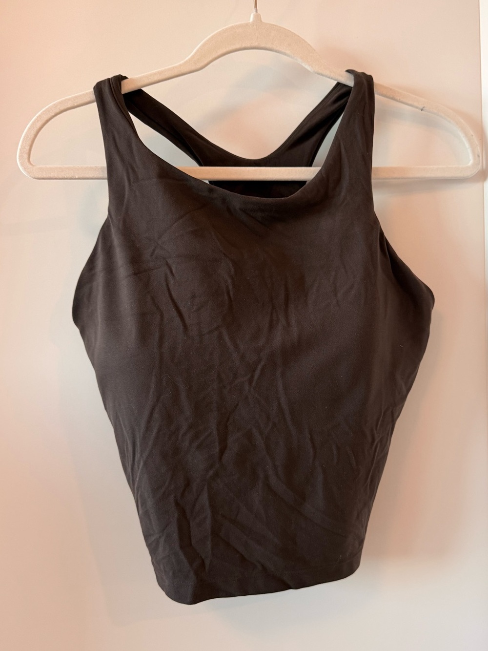 Chocolate Athleta High Neck Crop Sports Bra - size XL